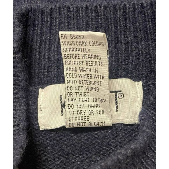 Vintage Women’s Koret Argyle Sweater Floral Navy Pink Medium - Picture 6 of 6